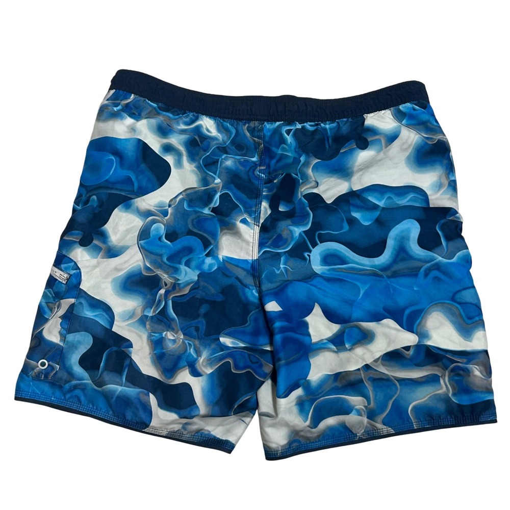 Nike Mens Blue Abstract Smoke Print Swim Trunks Mesh Lined Board Shorts Size M